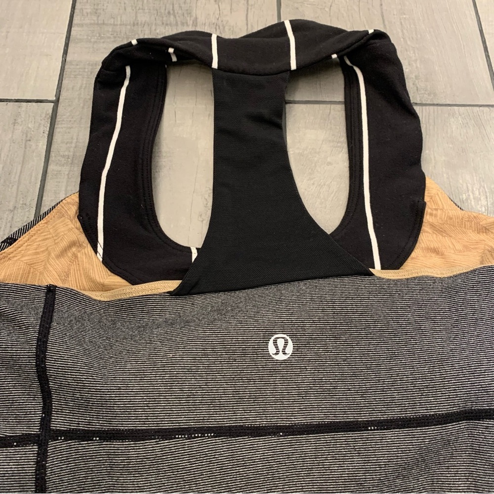 Lululemon scoopneck scoop neck tank size 4 black white grey racerback small xs - Picture 8 of 11